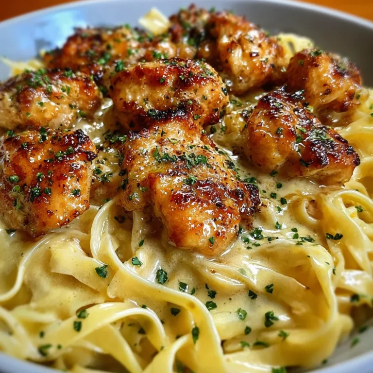 Garlic Butter Chicken Bites With Creamy Parmesan Pasta  A